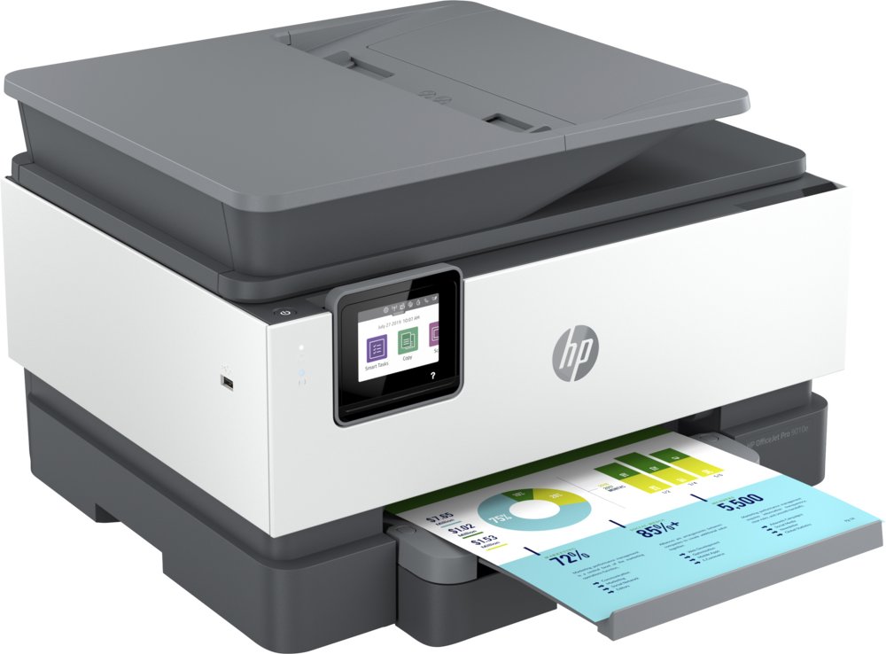 HP OfficeJet Pro HP 9010e All-in-One-printer, Kleur, Printer voor Kleine kantoren, Printen, kopiëren, scannen, faxen, HP+; Geschikt voor HP Instant Ink; Automatische documentinvoer; Dubbelzijdig printen – 4