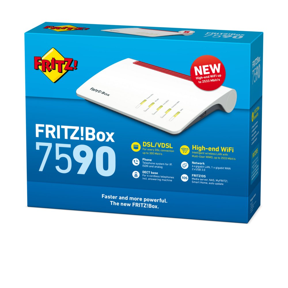 FRITZ! Box 7590 draadloze router Gigabit Ethernet Dual-band (2.4 GHz / 5 GHz) 3G 4G Wit – 2