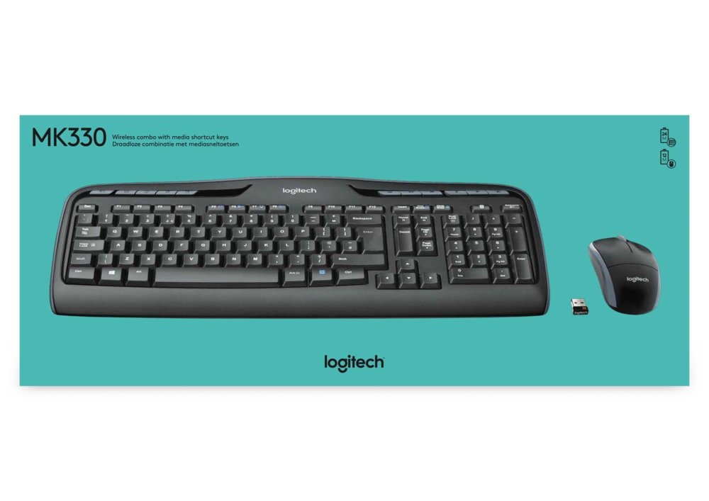 Logitech MK330 toetsenbord RF Draadloos QWERTY US International Zwart – 3