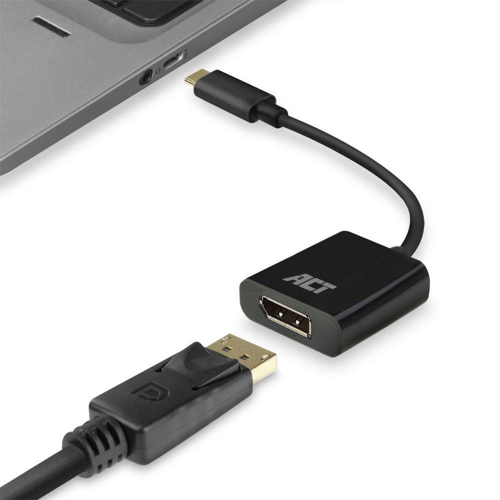 ACT AC7320 video kabel adapter 0,15 m USB Type-C DisplayPort Zwart – 0
