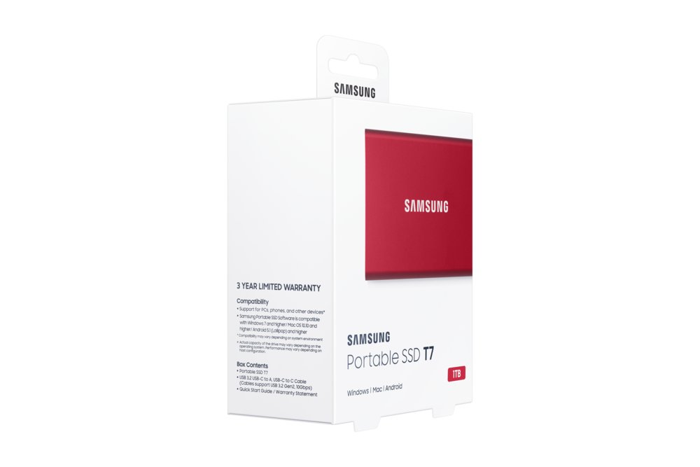 Samsung Portable SSD T7 1000 GB Rood – 9