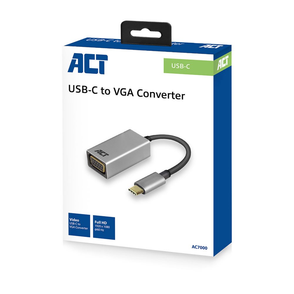 ACT AC7000 USB-C naar VGA female adapter, kabellengte 0.15m, aluminium behuizing – 3