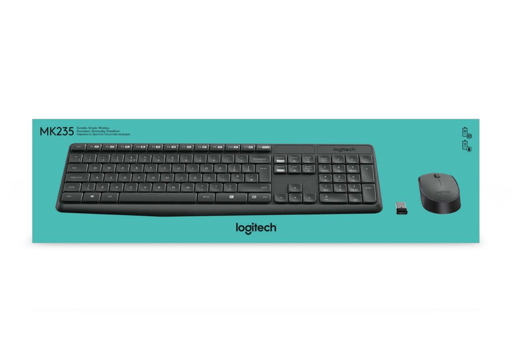 Logitech MK235 toetsenbord RF Draadloos QWERTY US International Grijs – 6