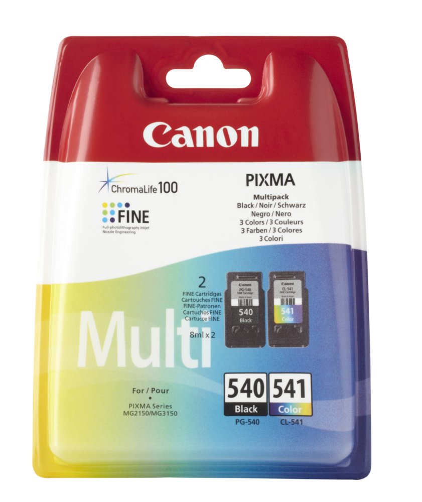Canon PG-540/CL-541 Multi pack inktcartridge 2 stuk(s) Origineel Zwart, Cyaan, Magenta, Geel – 0