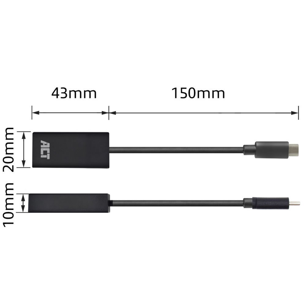 ACT AC7305 video kabel adapter 0,15 m USB Type-C HDMI Type A (Standaard) Zwart – 5