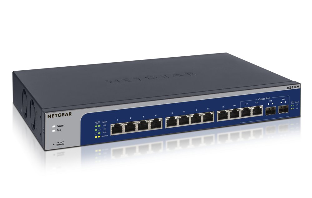 NETGEAR XS512EM Managed L2 10G Ethernet (100/1000/10000) 1U Blauw, Grijs – 0