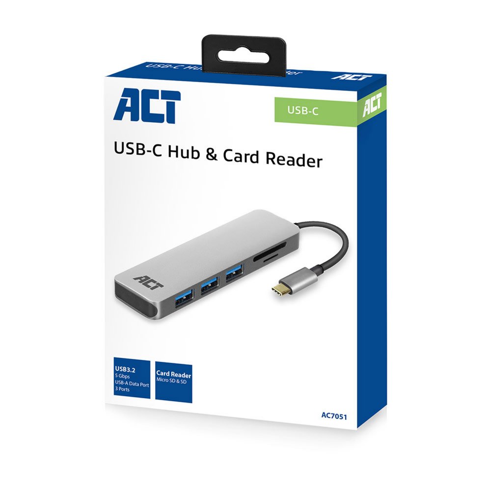 ACT AC7051 USB-C Hub 3 port en cardreader – 4