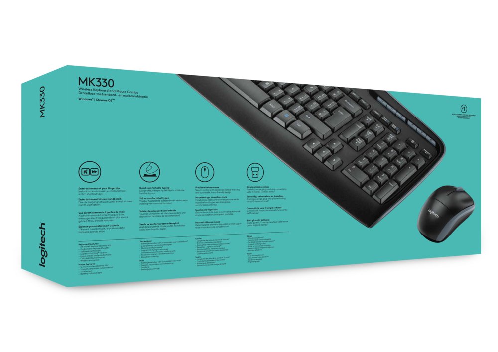 Logitech MK330 toetsenbord RF Draadloos QWERTY US International Zwart – 6
