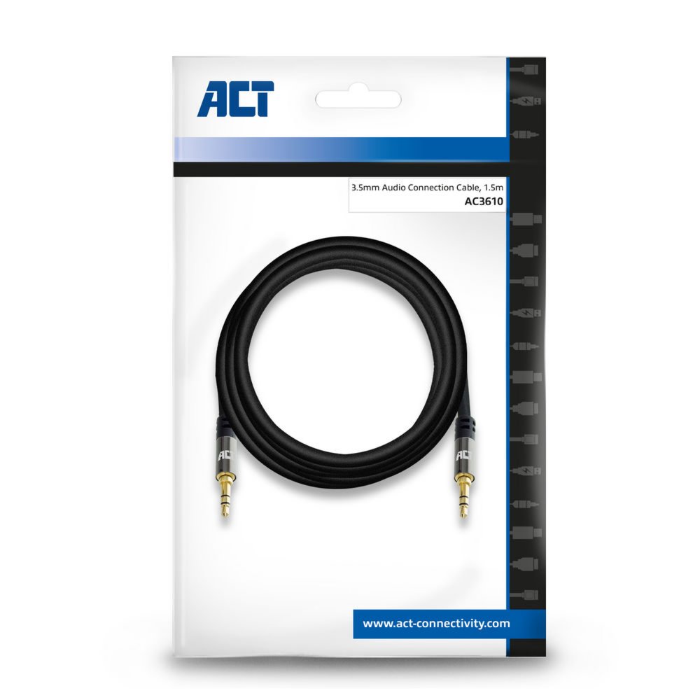 ACT AC3610 audio kabel 1,5 m 3.5mm Zwart – 2