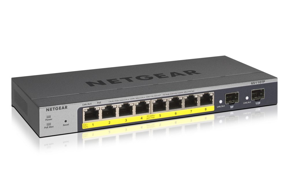 Netgear GS110TP Managed L2/L3/L4 Gigabit Ethernet (10/100/1000) Power over Ethernet (PoE) Grijs – 0
