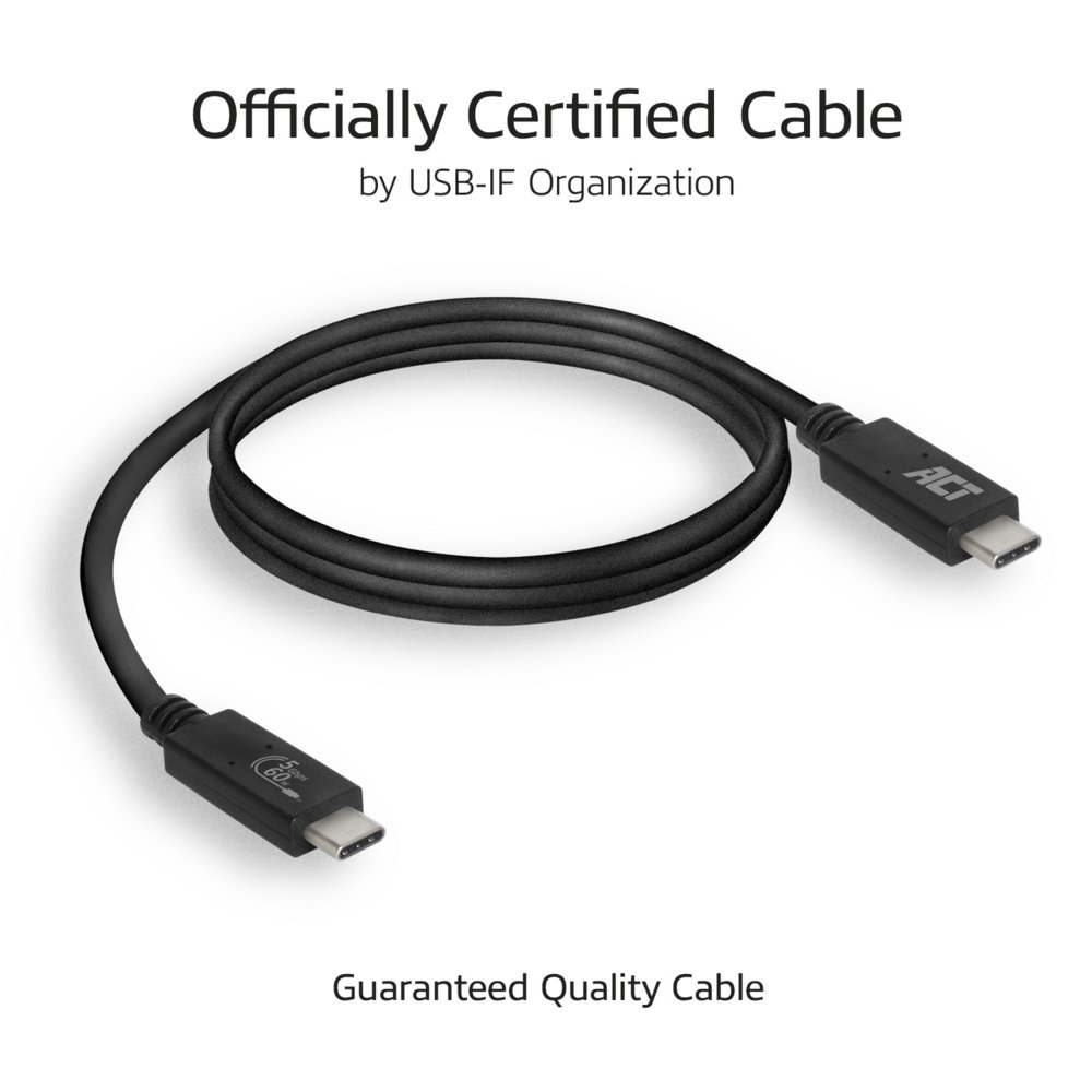 ACT AC7402 USB-kabel 2 m USB 3.2 Gen 1 (3.1 Gen 1) USB C Zwart – 3