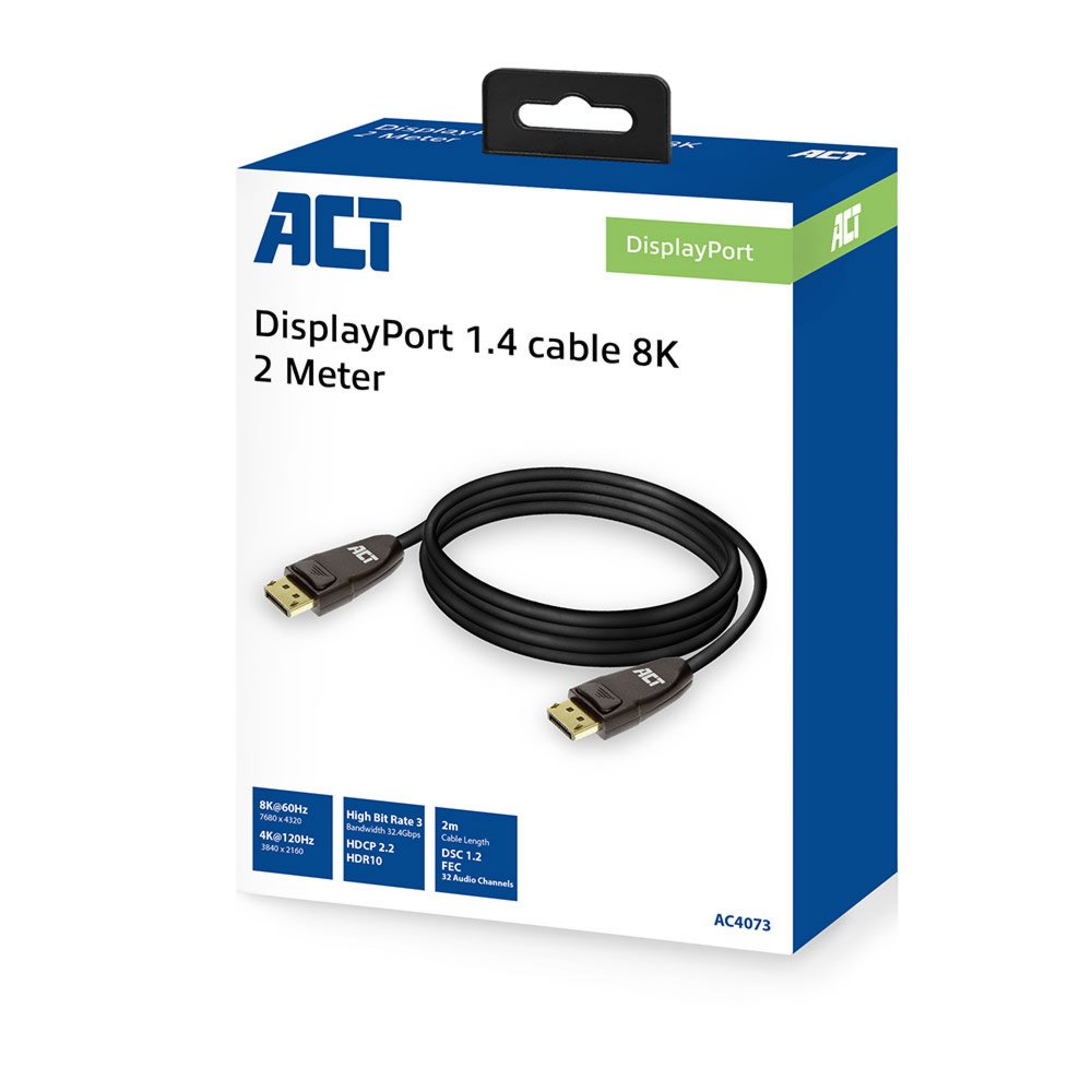 ACT AC4073 DisplayPort kabel 2 m Zwart – 3