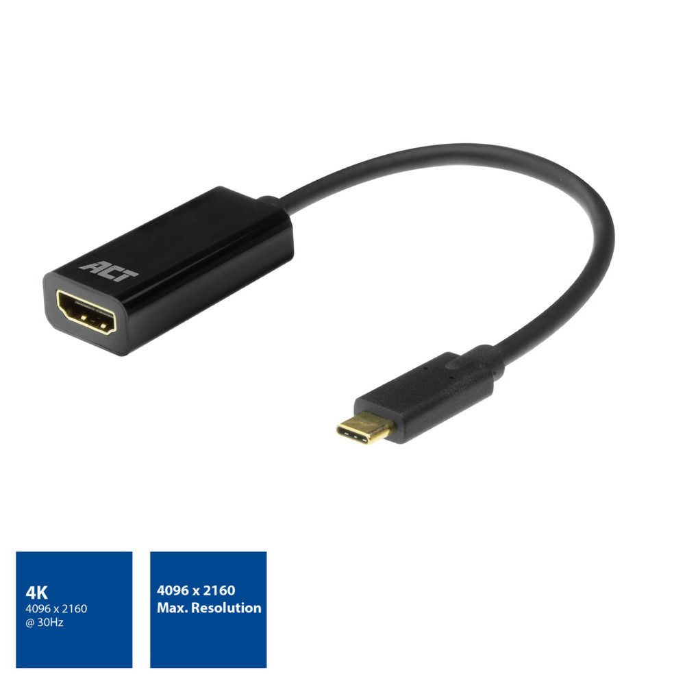 ACT AC7305 video kabel adapter 0,15 m USB Type-C HDMI Type A (Standaard) Zwart – 1