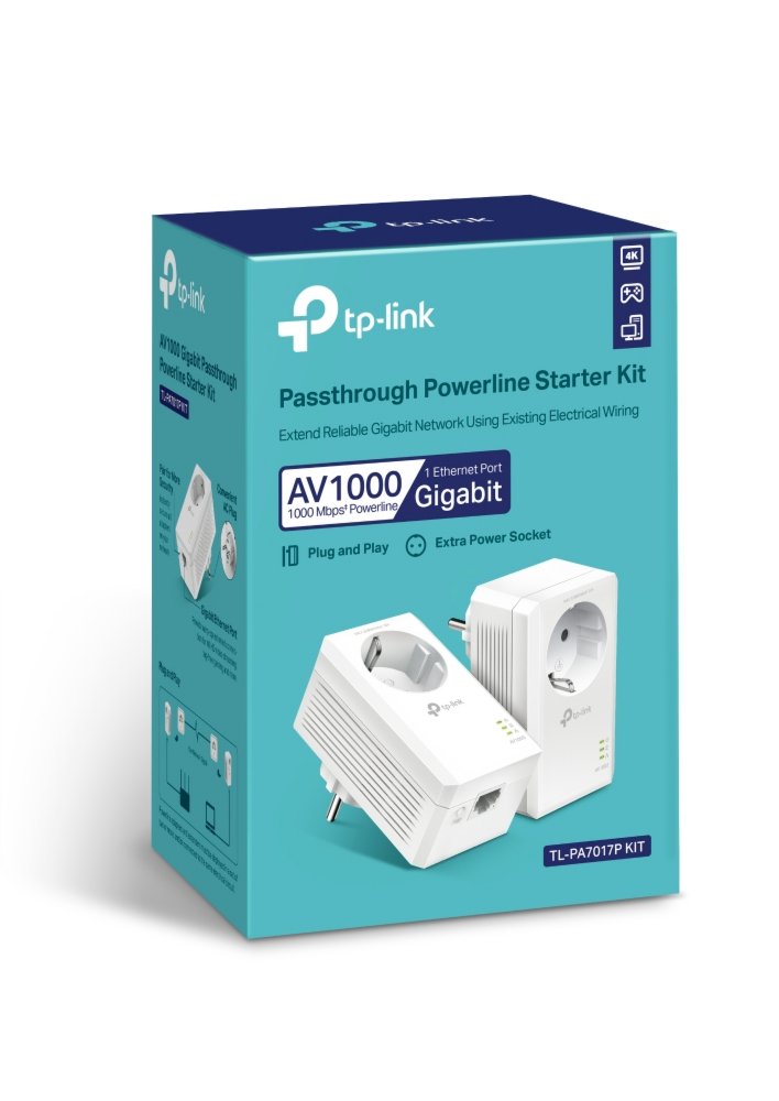 TP-LINK AV1000 Gigabit Passthrough Powerline Starter Kit – 6