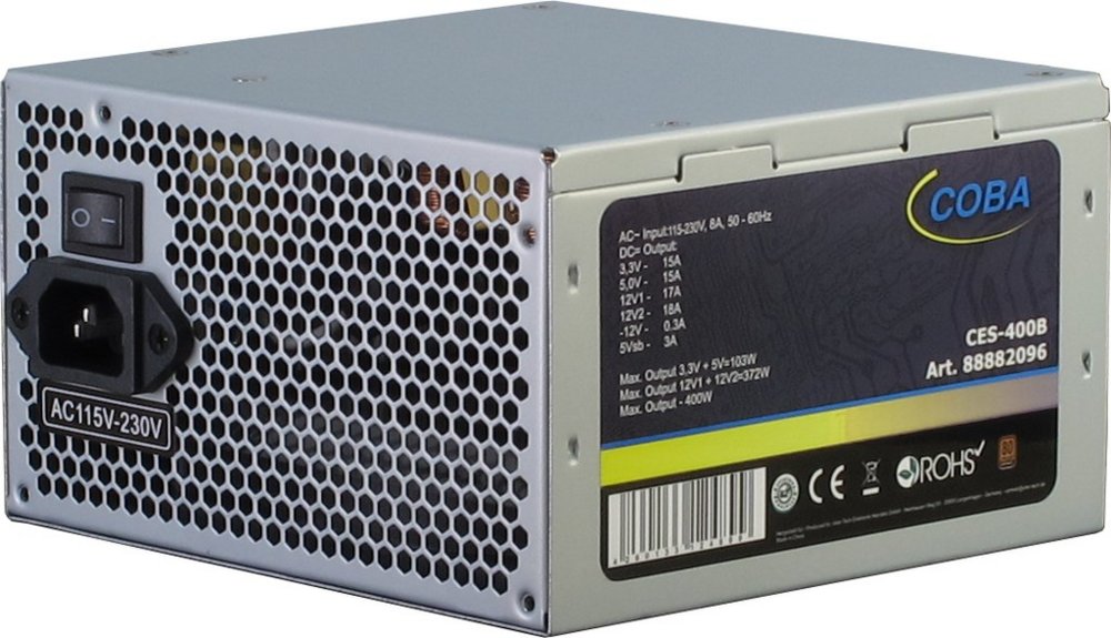 Inter-Tech Coba CES-400B 80+ power supply unit 400 W 20+4 pin ATX ATX Zilver – 0