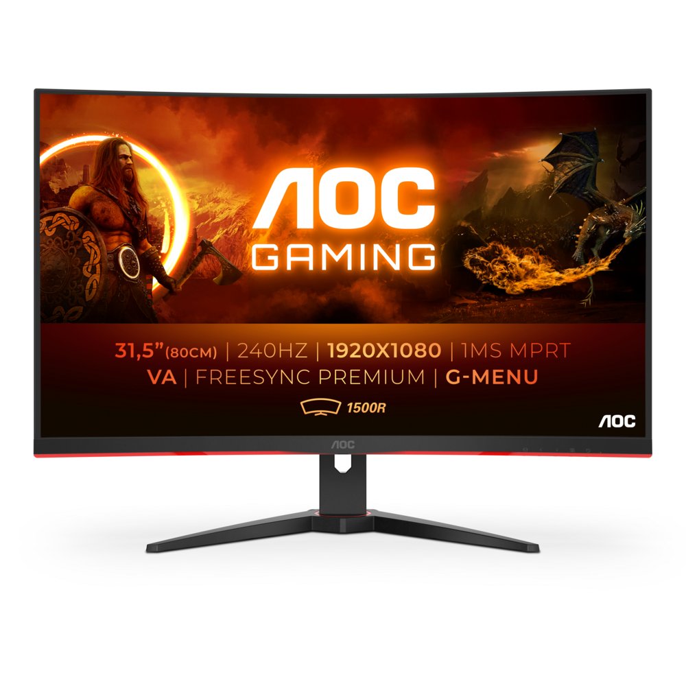 AOC G2 C32G2ZE/BK computer monitor 80 cm (31.5″) 1920 x 1080 Pixels Full HD LED Zwart, Rood – 0