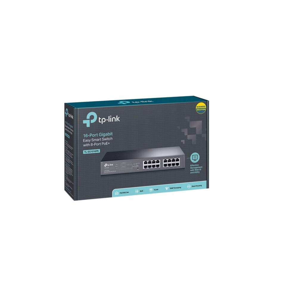 TP-LINK TL-SG1016PE Managed Gigabit Ethernet (10/100/1000) Power over Ethernet (PoE) Zwart – 3
