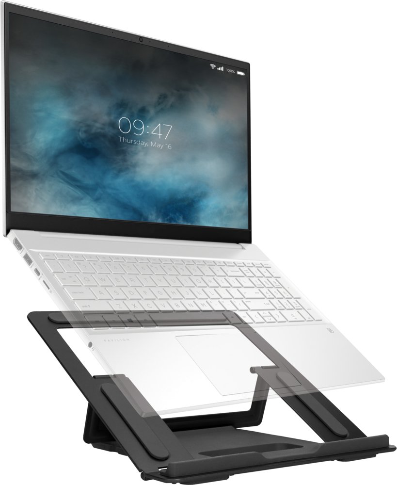 Mobiparts Laptop Stand Holder Metal – Black – 0