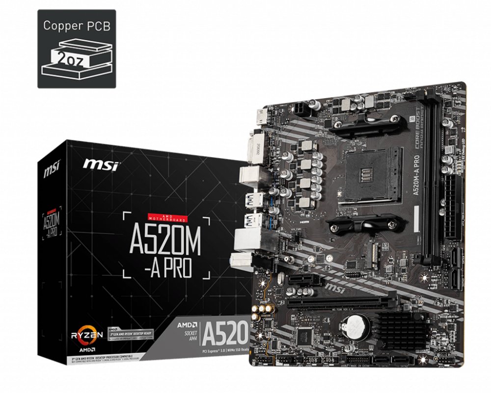 MSI A520M-A PRO moederbord AMD A520 Socket AM4 micro ATX – 4