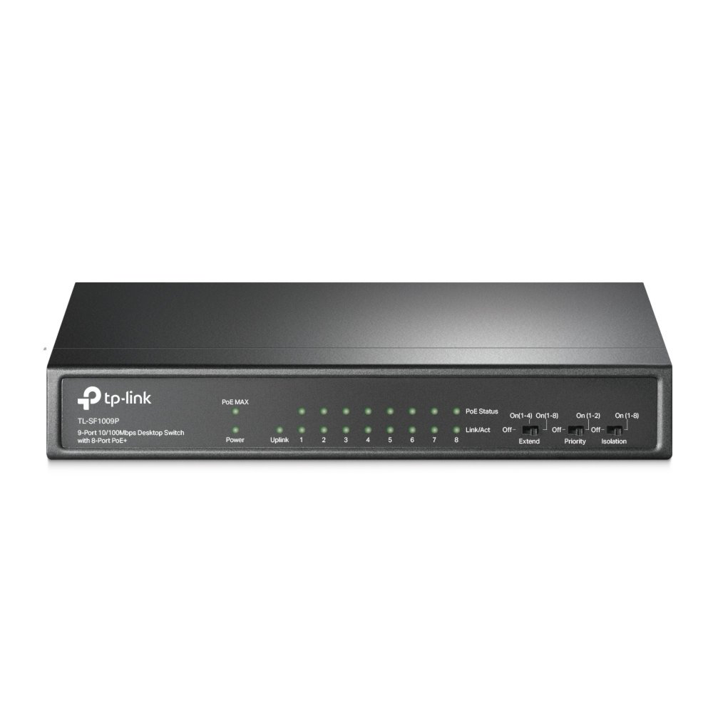 TP-Link TL-SF1009P netwerk-switch Unmanaged Fast Ethernet (10/100) Power over Ethernet (PoE) Zwart – 0