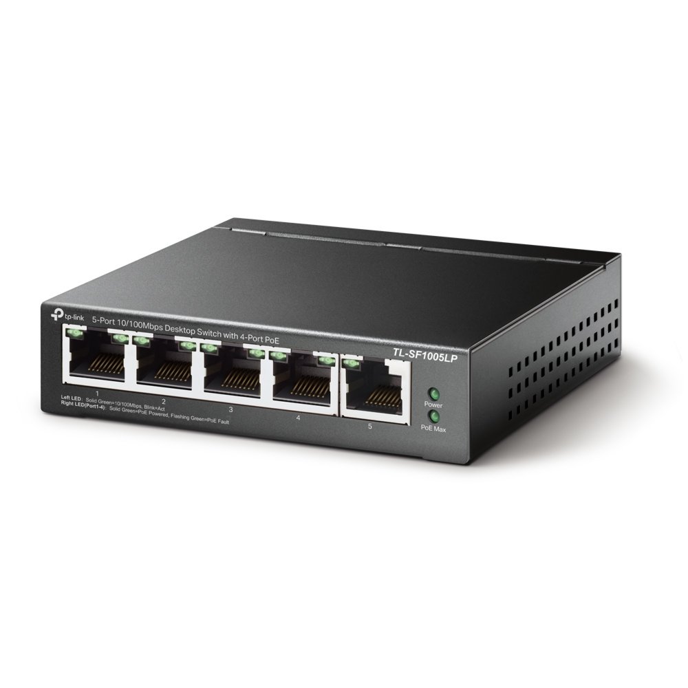 TP-Link TL-SF1005LP netwerk-switch Unmanaged Fast Ethernet (10/100) Power over Ethernet (PoE) Zwart – 1