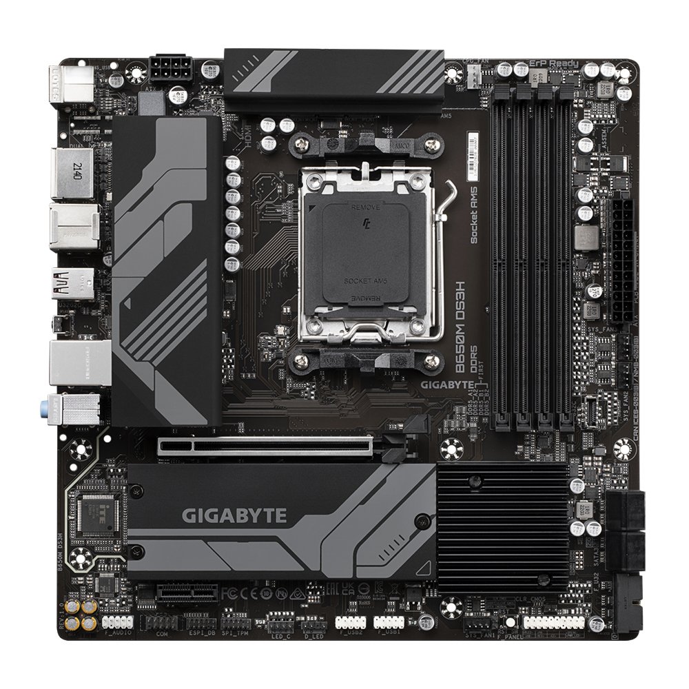 Gigabyte B650M DS3H moederbord AMD B650 Socket AM5 micro ATX – 0