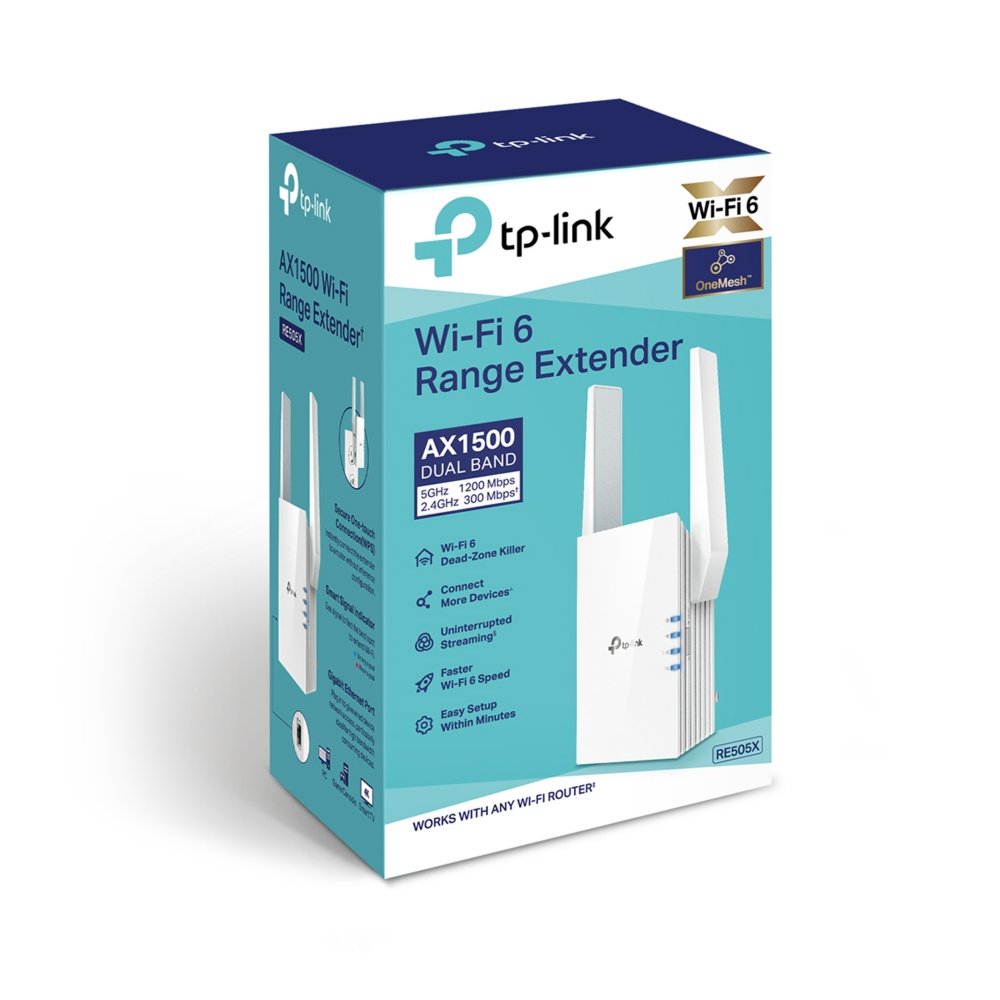 TP-Link RE505X Netwerkzender & -ontvanger Wit 10, 100, 1000 Mbit/s – 1
