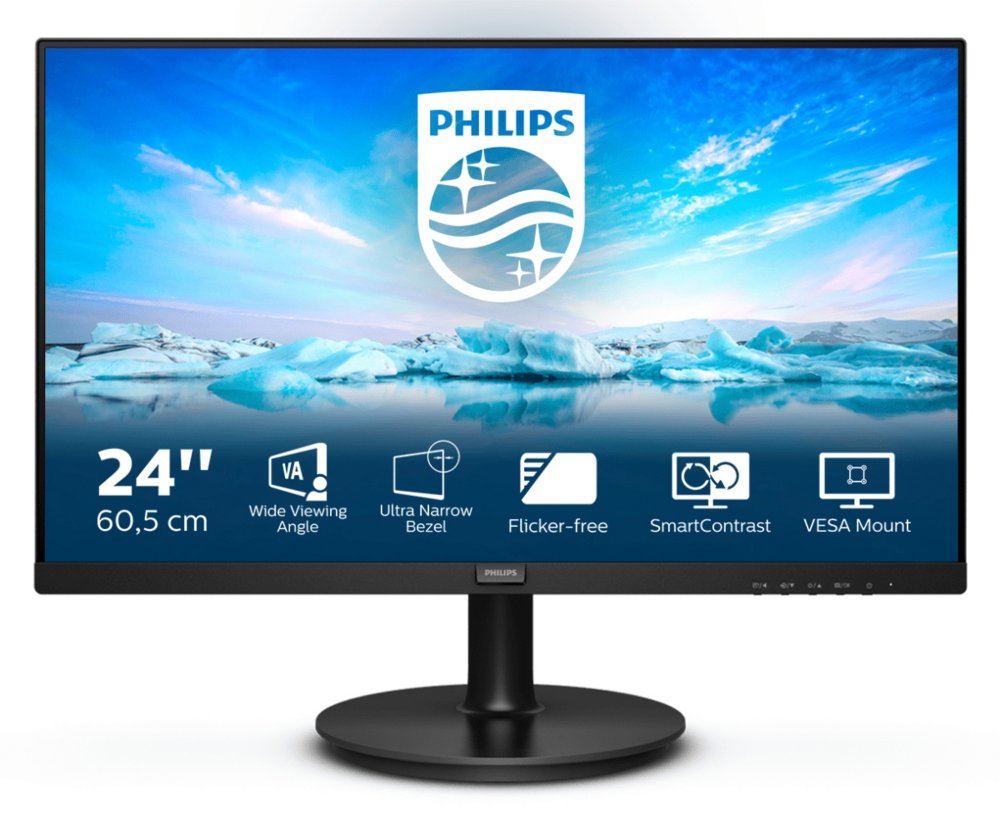 Philips V Line 241V8L/00 LED display 60,5 cm (23.8″) 1920 x 1080 Pixels Full HD Zwart – 0