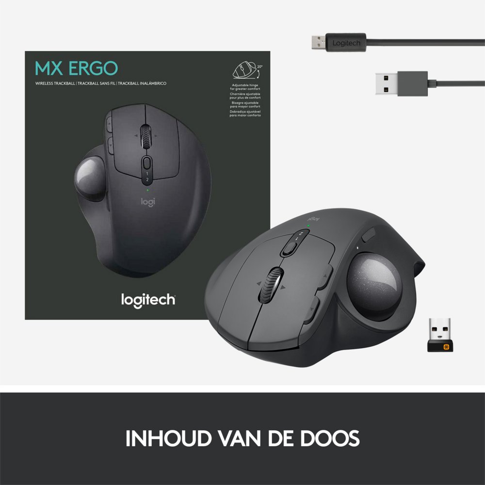 Logitech MX Ergo muis Rechtshandig RF draadloos + Bluetooth Trackball 440 DPI – 11