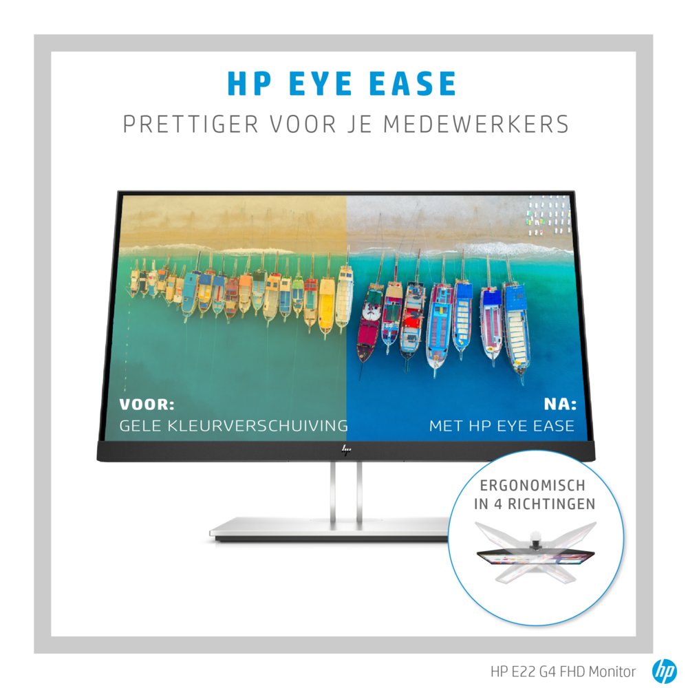 HP E-Series E22 G4 54,6 cm (21.5″) 1920 x 1080 Pixels Full HD LCD Zwart, Zilver – 10
