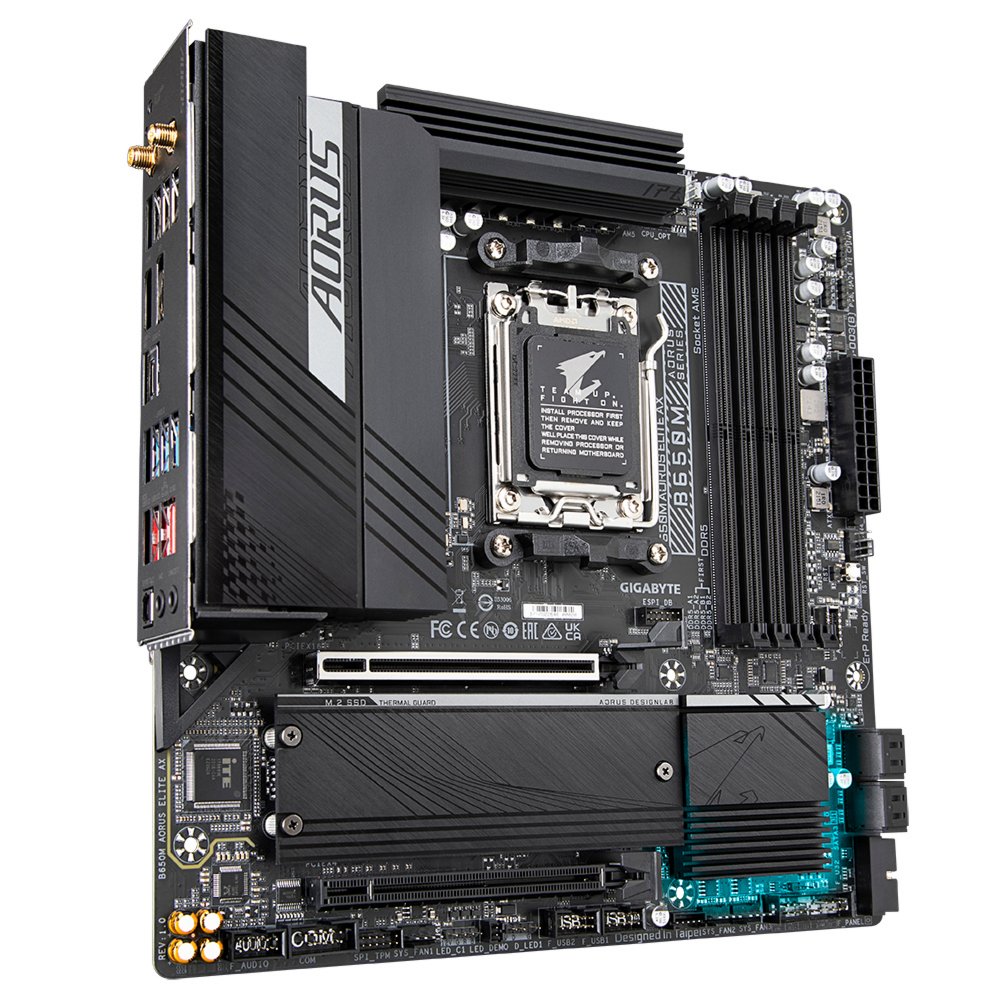 Gigabyte B650M AORUS ELITE AX moederbord AMD B650 Socket AM5 micro ATX – 0