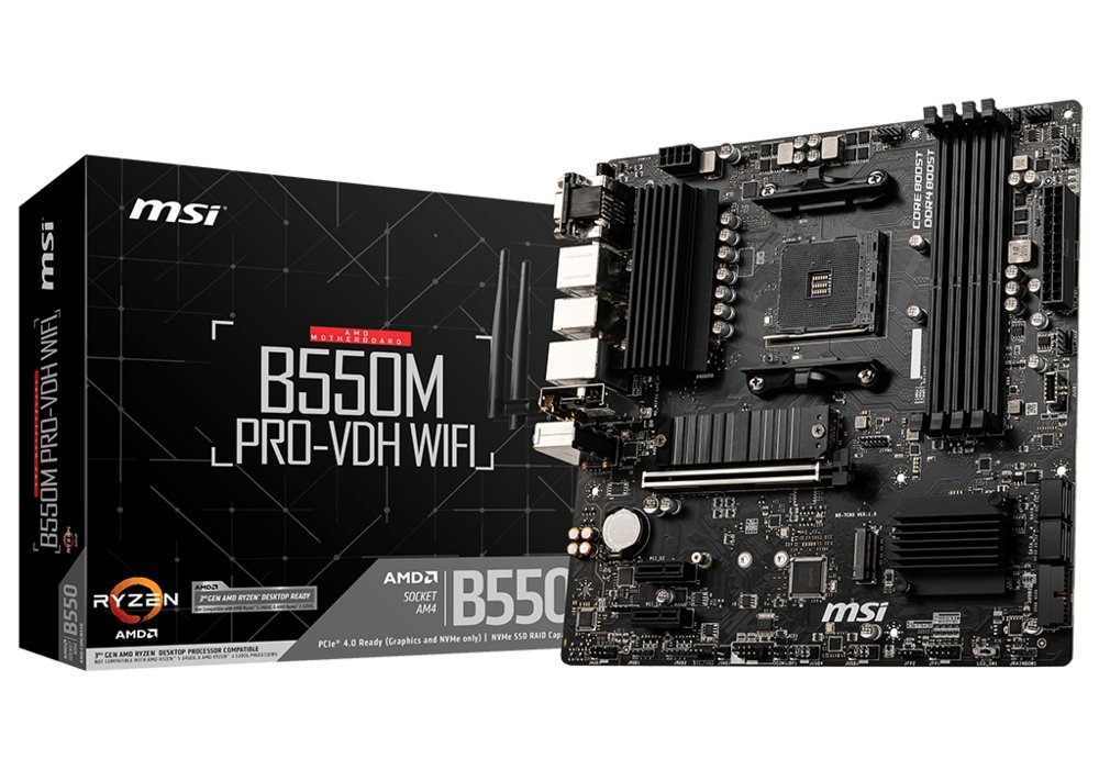 MSI B550M PRO-VDH WIFI moederbord AMD B550 Socket AM4 micro ATX – 0