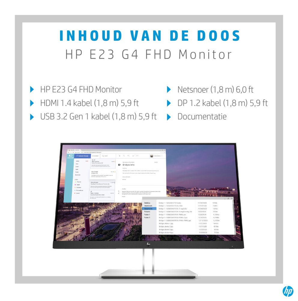 HP E-Series E23 G4 58,4 cm (23″) 1920 x 1080 Pixels Full HD LCD Zwart, Zilver – 7