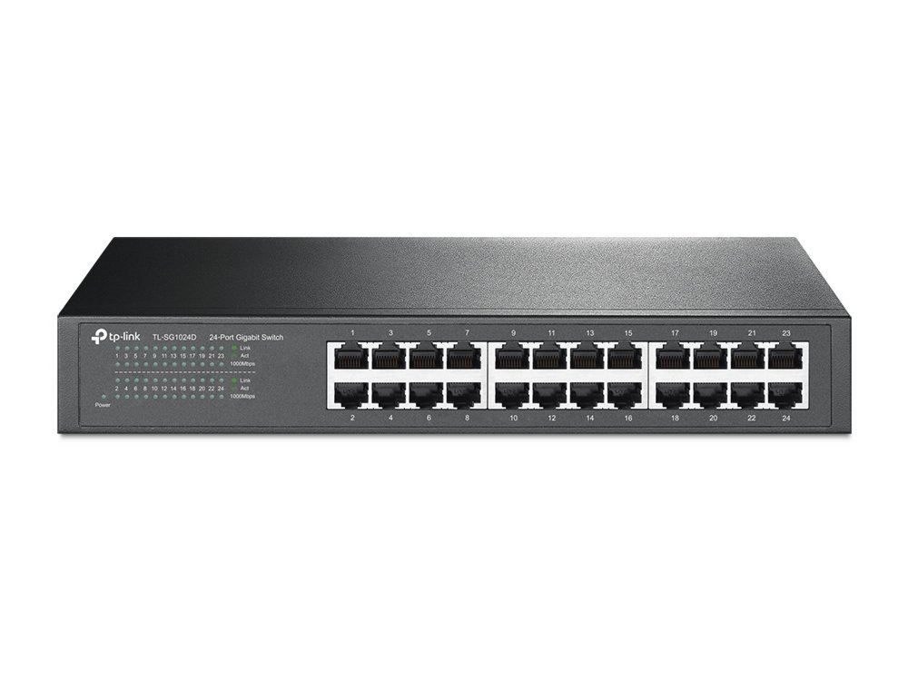 TP-LINK TL-SG1024D Unmanaged Gigabit Ethernet (10/100/1000) Grijs – 1