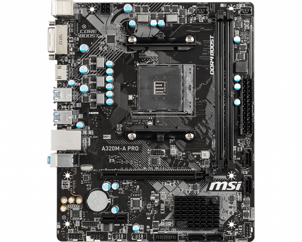 MSI A320M-A PRO moederbord AMD A320 Socket AM4 micro ATX – 1