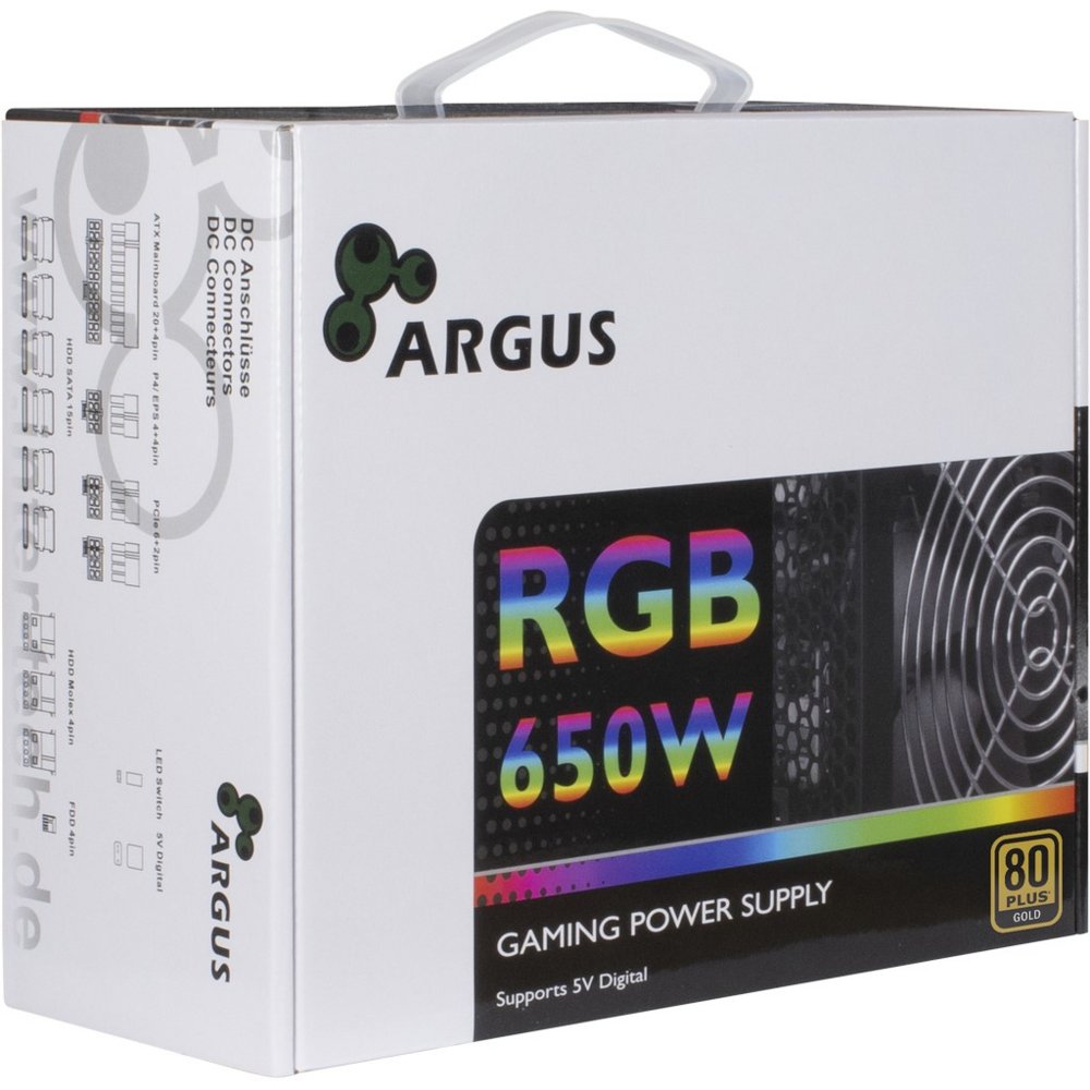 Inter-Tech Argus RGB-650W CM II power supply unit 20+4 pin ATX ATX Zwart – 2