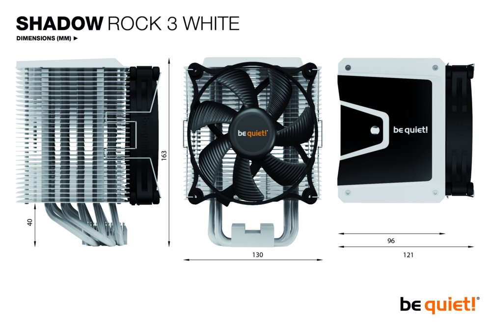 be quiet! Shadow Rock 3 White Processor Koeler 12 cm Wit 1 stuk(s) – 7