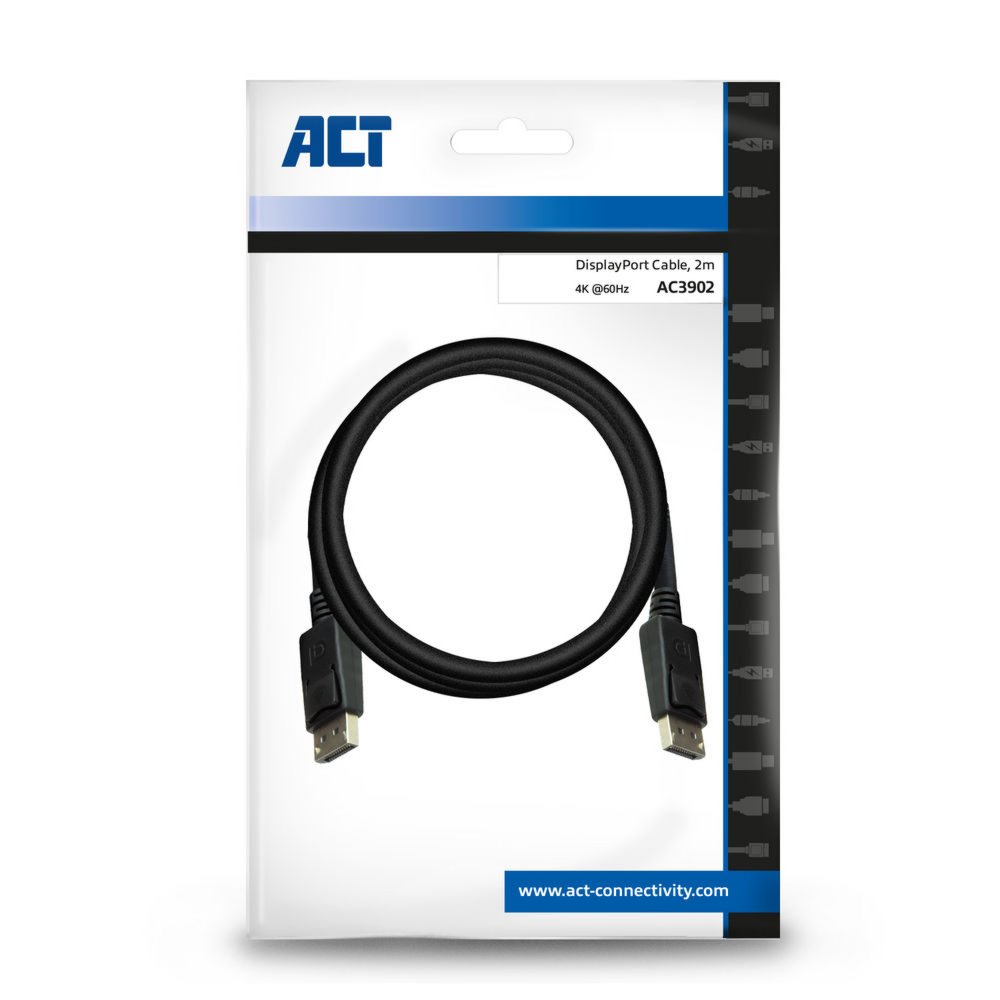 ACT AC3902 DisplayPort kabel 2m Zwart – 2