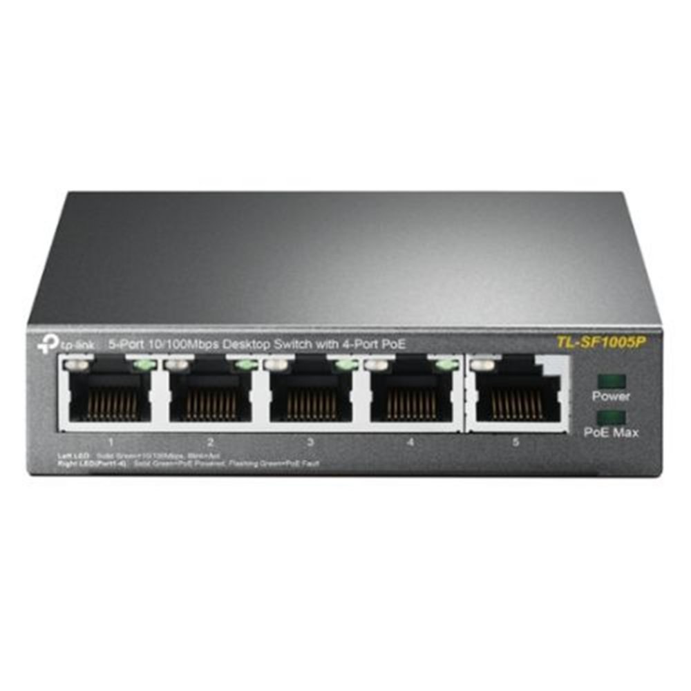 TP-LINK TL-SF1005P Unmanaged Fast Ethernet (10/100) Power over Ethernet (PoE) Zwart – 0