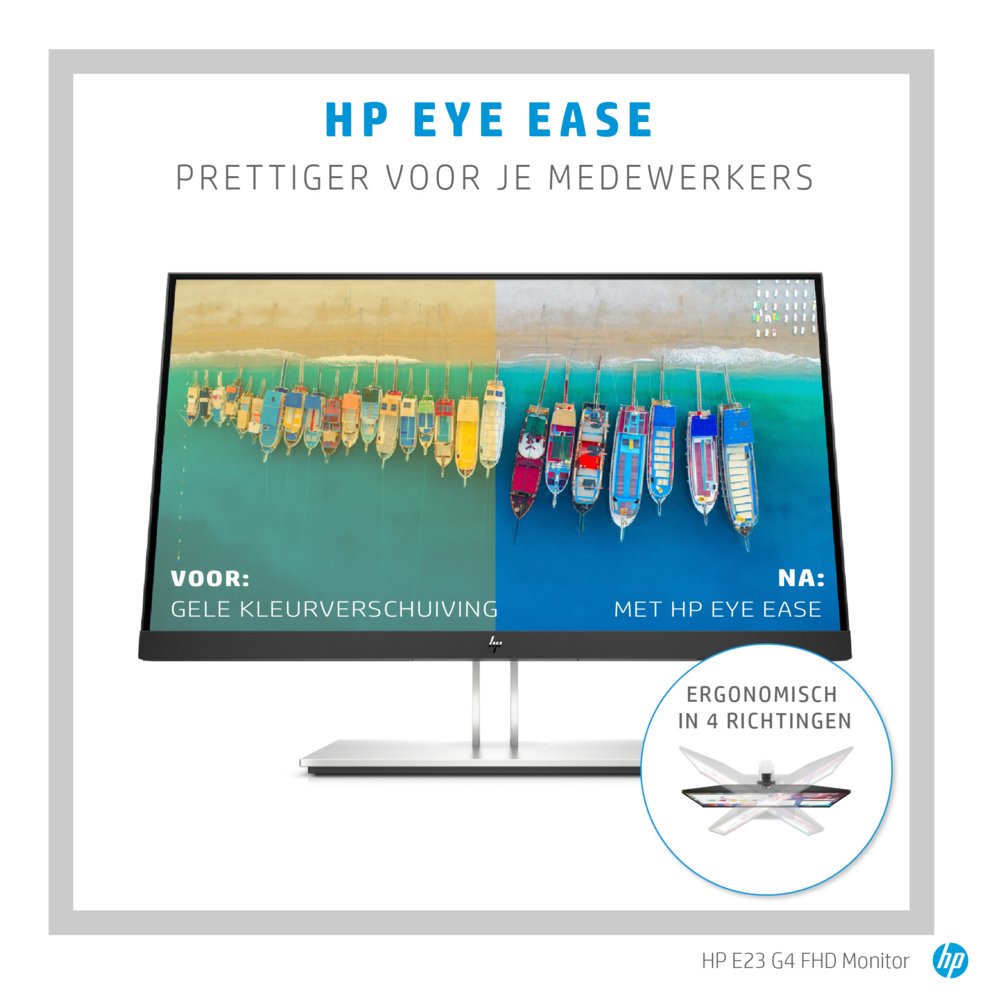 HP E-Series E23 G4 58,4 cm (23″) 1920 x 1080 Pixels Full HD LCD Zwart, Zilver – 5