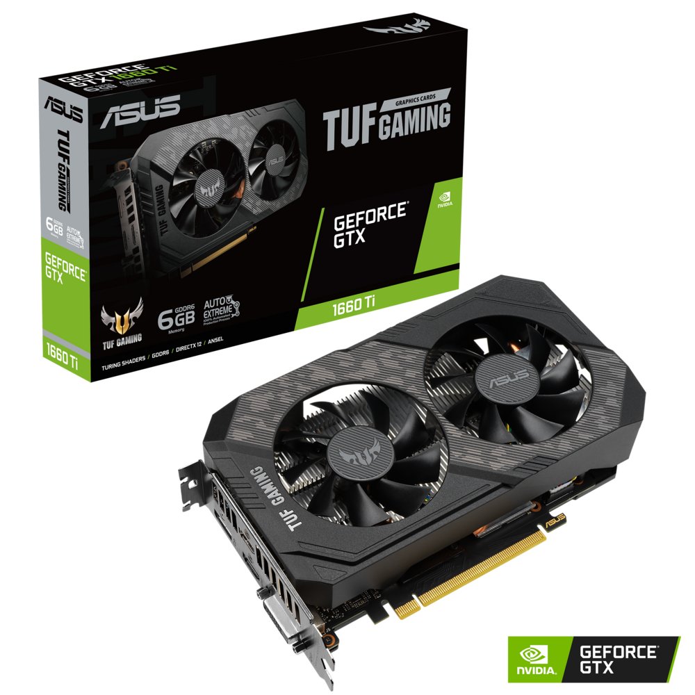ASUS TUF Gaming Gaming GeForce® GTX 1660 Ti EVO OC Edition NVIDIA GeForce GTX 1660 Ti 6 GB GDDR6 – 1