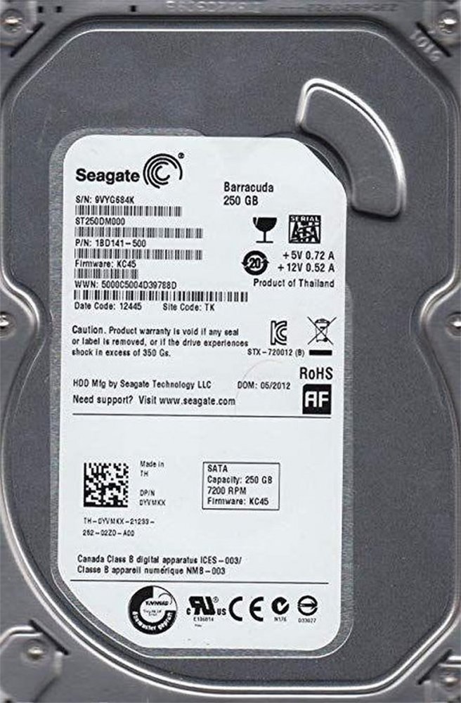 HDD Seagate 3.5inch / 250GB / 7200RPM PULLED – 0