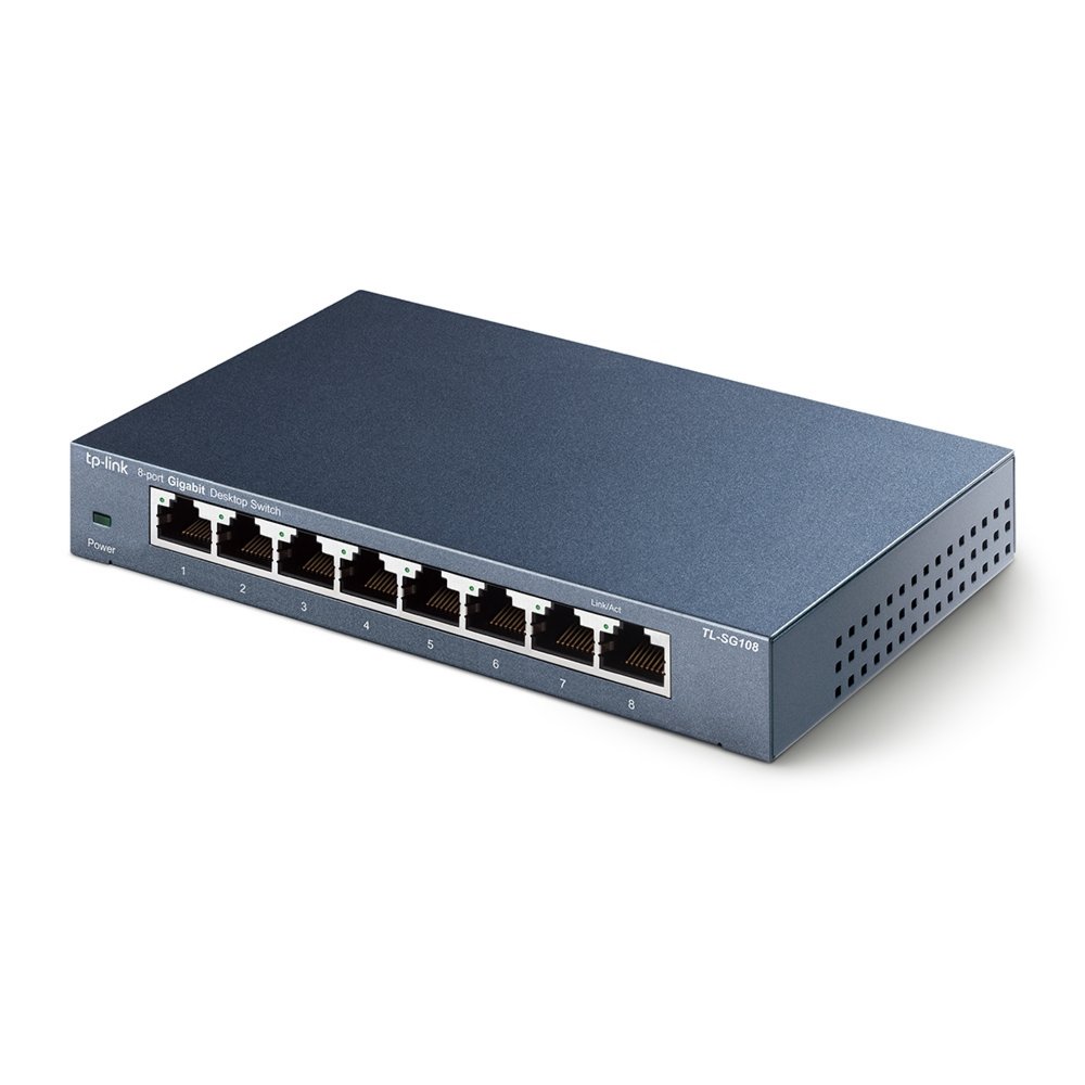 TP-LINK TL-SG108 Unmanaged Gigabit Ethernet (10/100/1000) Zwart – 1