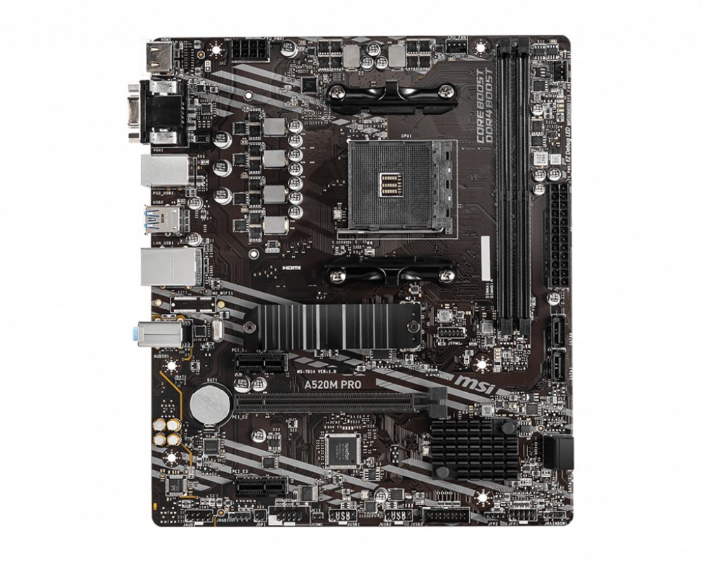 MSI A520M PRO moederbord AMD A520 Socket AM4 micro ATX – 0