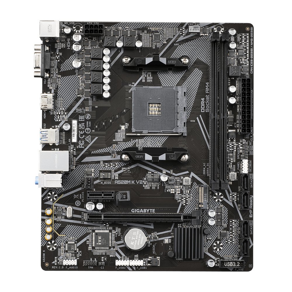 Gigabyte A520M K V2 moederbord AMD A520 Socket AM4 micro ATX – 0