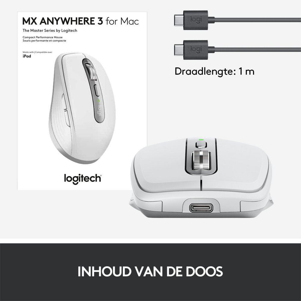 Logitech MX Master 3 Anywhere Wireless Mouse White – 6