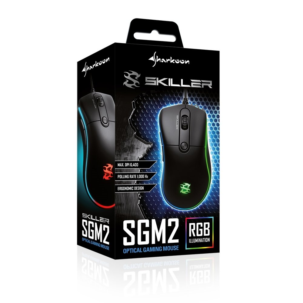 Sharkoon Skiller SGM2 muis Rechtshandig USB Type-A Optisch 6400 DPI – 5