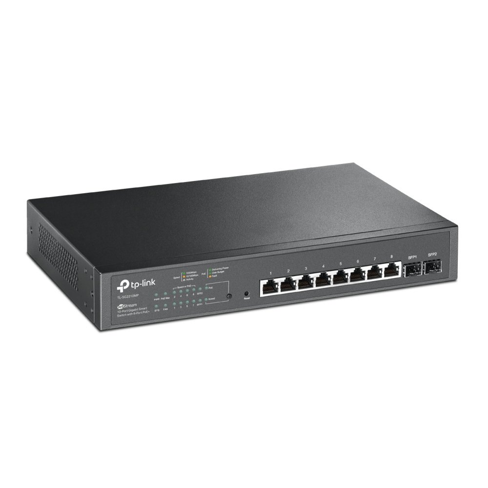 TP-LINK TL-SG2210MP netwerk-switch Gigabit Ethernet (10/100/1000) Power over Ethernet (PoE) Zwart – 1