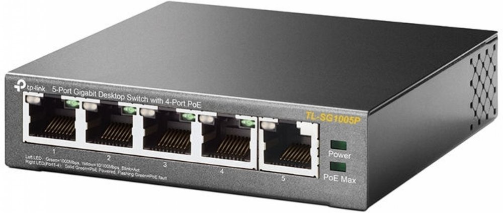 TP-LINK TL-SG1005P Unmanaged Gigabit Ethernet (10/100/1000) Power over Ethernet (PoE) Zwart – 0