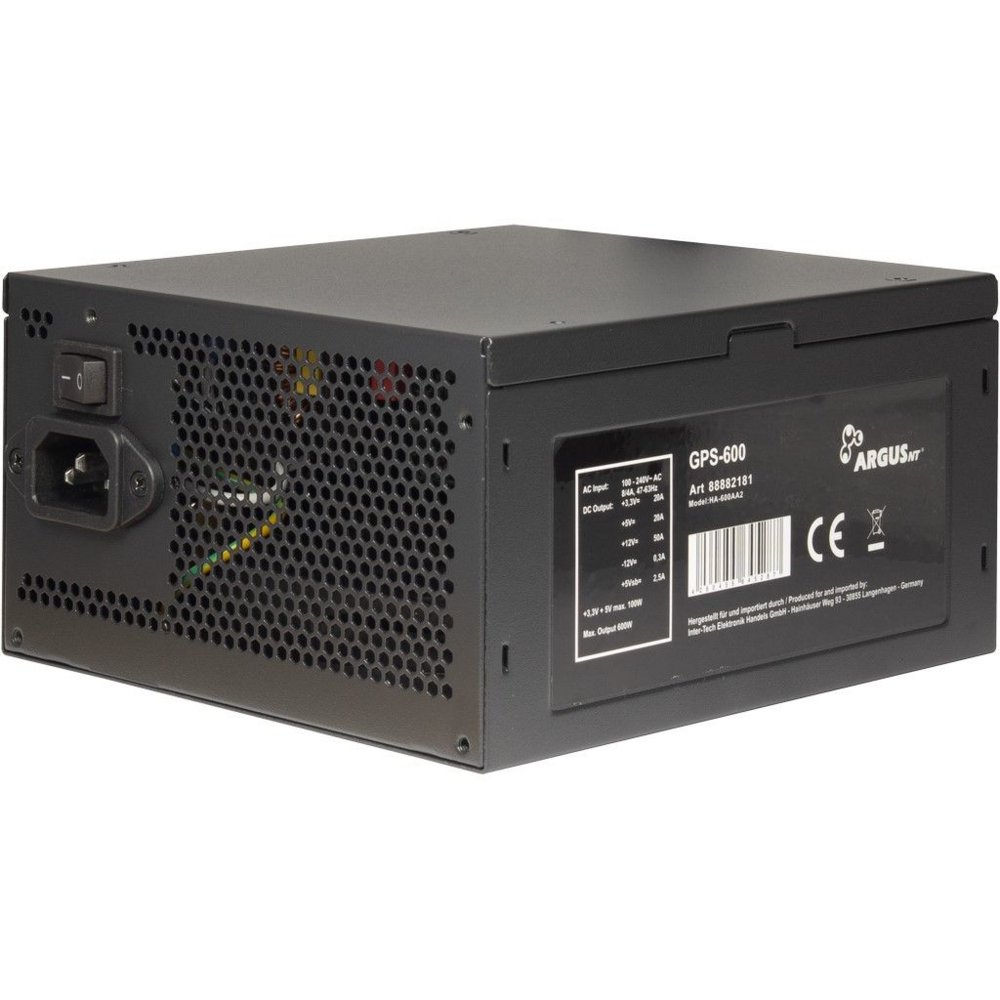 Inter-Tech Argus GPS-600 power supply unit 600 W 20+4 pin ATX ATX Zwart – 2